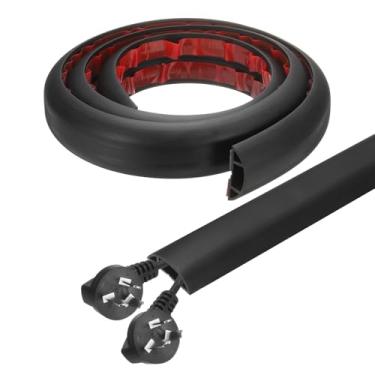 Imagem de HARFINGTON Capa de cabo de 1,2 m L 0,6 x A 0,33 Canal interno PVC esconde extensão, protetor de fios para evitar desvios de cabos, gerenciamento de cabos, preto