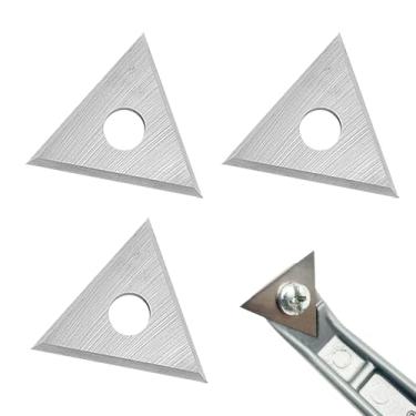Imagem de Raspador de tinta triangular de 2,5 cm, lâminas de carboneto, lâmina de substituição reversível de dois gumes, raspador de carboneto prateado, lâminas raspadoras, para remover tinta, cola, verniz e