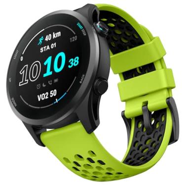 Imagem de OVERSTEP Pulseira de relógio de silicone macio de 22 mm compatível com Garmin Vivoactive 4, Venu 2, Forerunner 255, Forerunner 265 Smartwatch