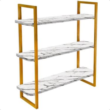 Imagem de Prateleira Tripla Nicho Alba Modelo Industrial Decoração Casa 60x15 - 