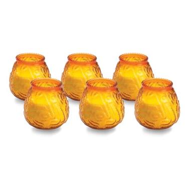 Imagem de Sterno Pacote De Velas Cera Euro-Venezianas - Decorativas Para Centro Mesa, Conjunto Com Suporte Vidro Colorido, Longa Duração, Queima Por Até 45 Horas, Âmbar