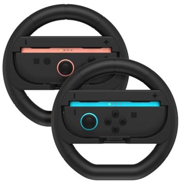 Imagem de TIIKKASI Controller Steering Wheels Compatible with Switch 2 Console Joy Controller - Racing Game Grip Accessory, 2 Pack, Black