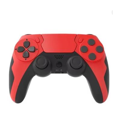 Imagem de Controle de Jogo Sem Fio com Giroscópio, Compatível com PS3, PS4, PC e TV, Vermelho com Preto