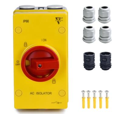 Imagem de Interruptor de desconexão CA de 80 Amp 4 polos 690V AC IP66 isolamento à prova d'água 80A caixa de interruptor de desconexão externa liga/desliga disjuntor caixa combinadora