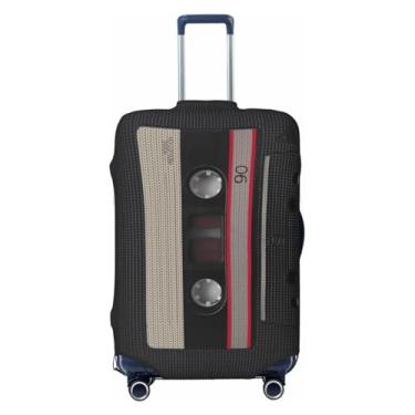 Imagem de Pink Bow Capa de bagagem de viagem feminina, capa protetora lavável de alta elasticidade adequada para acessórios de viagem, Fita preta, 25-28 in