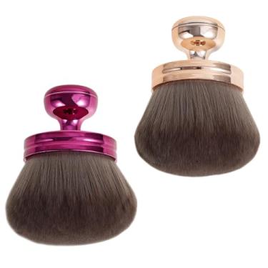 Imagem de 2 pincéis de maquiagem extra grande para autobronzeador, aplicador autobronzeador nas costas, pincel Kabuki de cabeça larga, pincéis ovais de maquiagem para rosto e pernas, aplicador de mistura