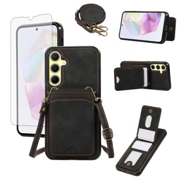 Imagem de Asuwish Capa de telefone para Samsung Galaxy S24 Plus/S25 Plus S24+ S25+ 5G Capa carteira com protetor de tela, alça de pulso, suporte para cartão celular S24Plus 24S + S 24 24+ S25Plus 25S 25+