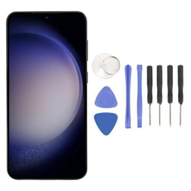 Imagem de Tela de substituição de telefone LCD Touch digitalizador conjunto de tela 6,6 polegadas dinâmica 2X alta resolução com moldura de impressão digital kit de ferramentas para S23 Plus 5G SM S916B EU