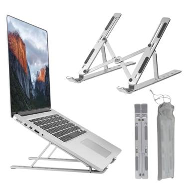 Imagem de Suporte ajustável para laptop – Suporte ergonômico de alumínio para mesa, serve para laptops de 23 a 39,6 cm, dobrável, portátil, ventilado, resistente, antiderrapante, ideal para casa e escritório