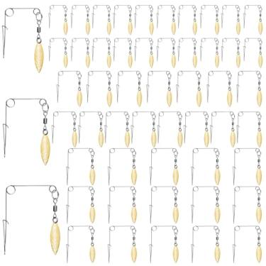 Imagem de Ghanneey Kit de 50 peças de isca giratória de pesca, folhas de salgueiro, lâminas giratórias, colheres lisas com lâmina do Colorado, iscas de pesca, acessórios de substituição