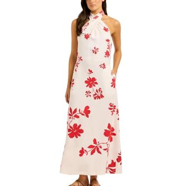 Imagem de Seafolly Vestido longo feminino frente única, Ecru/Cosmo, PP