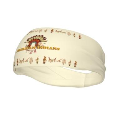 Imagem de Bandanas de cabelo nativas americanas para caminhadas, corrida, ciclismo, faixas de cabelo étnicas nativas faixas de cabelo índios
