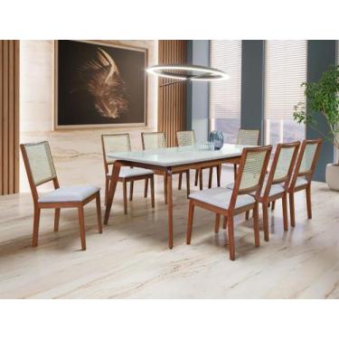 Imagem de Sala de Jantar Completa Madeira Maciça com 8 Cadeiras 2,0x1,0m - Jade 