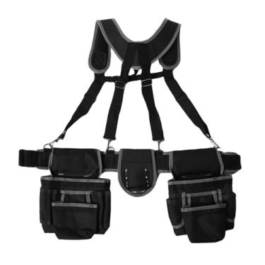 Imagem de Fockety Cinto de Ferramentas Com Suspensórios, Bolsa de Ferramentas Ajustável Em Tecido Oxford, Organizador de Cinto Utilitário Confortável, Bolsas de Com Suspensórios e