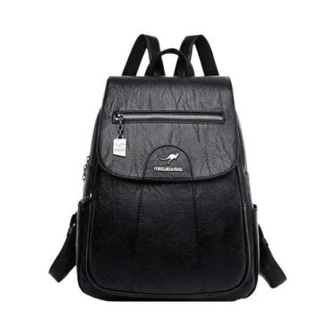 Imagem de Mochila De Couro Vintage Feminina De Alta Qualidade Para Escola E Viag