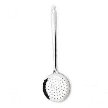 Imagem de Espátula Em Aço Inox Fritar Fritura Peneira Escumadeira