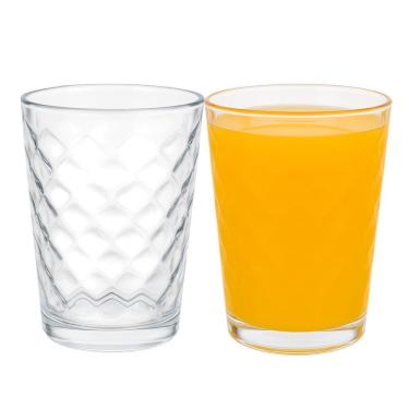 Imagem de Jogo 2 Copo De Vidro 200ml Suco Refrigerante água Waves Fratelli