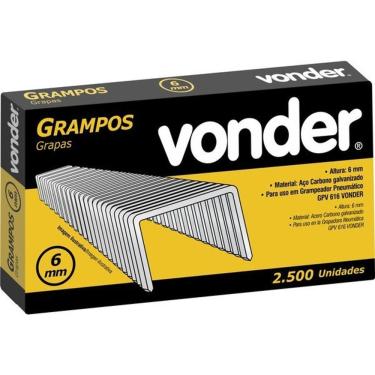 Imagem de Grampo 6mm Reto P/ Grampeador Gpv616 C/ 2500 Pç Gpv-6 Vonder