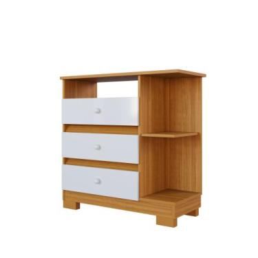 Imagem de Cômoda Infantil Com Colchãopara Quarto de Bebê com 3 Gavetas Espaçosas