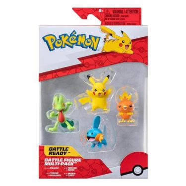Imagem de 4 Bonecos Pikachu, Torchic, Mudkip, Treecko - Pokémon - Jazwares