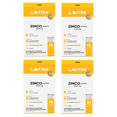 Imagem de Kit 4 Vitamina Lavitan Zinco Quelato Imunidade 30Cpr - Cimed