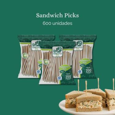 Imagem de Palito Sanduíche Theoto Bambu Natural Palito Para Hambúrguer Lanches D