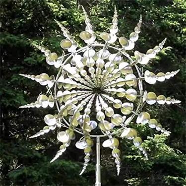 Imagem de CYzpf Wind Spinner 70 cm (28 pol.) Única lâmina fácil de girar Cinética Criatividade Ornamentos de Metal para Jardim ao Ar Livre Quintal Plantas Jardim