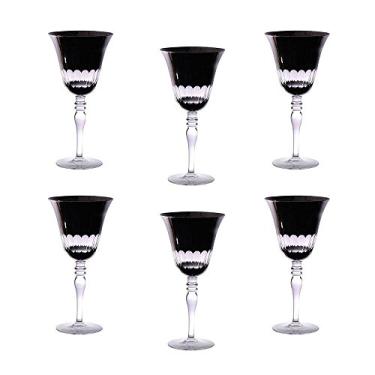 Imagem de Conjunto de Taças para Vinho Tinto Finger Pretas - 6 Peças - 270 ml - em Vidro - Bon Gourmet