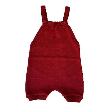 Imagem de Jardineira Romper de Tricô Liso Tricô Kids Vermelho