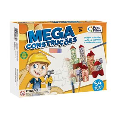 Imagem de Pais & Filhos Mega Construções 54 Pçs - Madeira, Multicolor