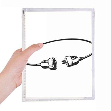 Imagem de Tomada de cabo de carregamento padrão caderno folha solta diário recarregável material de papelaria