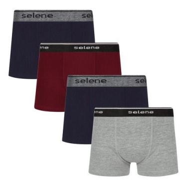Imagem de Kit 4 Cuecas Boxer Infantil Criança Box Algodão Selene, Sortida, M