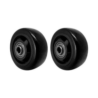 Imagem de Kit 2 un roda pvc preto 3 pol 80kg p/ rodízio - AJAX