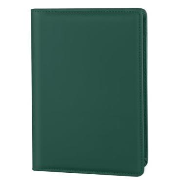 Imagem de Konper Organizador de pasta de portfólio pequeno, portfólio de pasta de negócios tamanho A5, fichário para homens e mulheres, bloco de escrita 12 x 20 incluído, verde