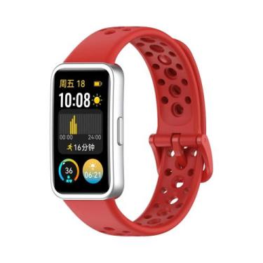 Imagem de Pulseira De Silicone Respirável Para Huawei Band 10 9 8 Acessórios De 