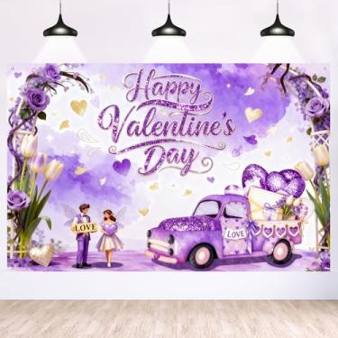 Imagem de Banner para decoração de feliz dia dos namorados - pôster de fundo para fotografia de casamento de noivado de 1,8 x 1,2 m - cabine de adereços romântica para fotografia de festa do dia dos namorados