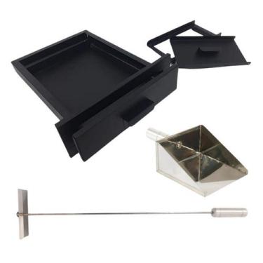 Imagem de Kit Gaveta Preta, Pá Cinzas, Rodo Limpeza, Churrasqueiras - INOX LAURI