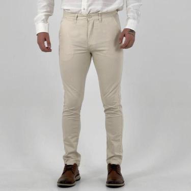 Imagem de Calça Arrow Esporte Fino Sarja Slim Masculina, 42, Off white