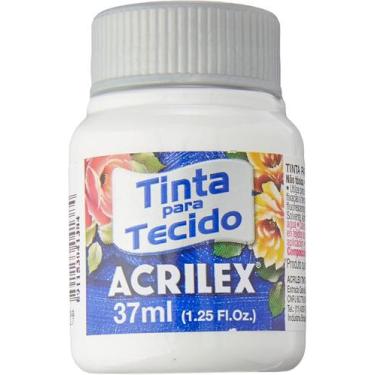 Imagem de Tinta Acrilex Para Tecido 37ml Branco Fosco Resistente Água