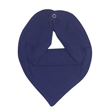 Imagem de Babador Bandana 2 Botões em Malha Penteada Liso Marinho, Baby Deluxe, Marinho, Único, Confort