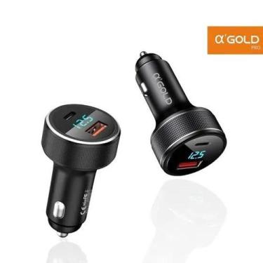 Imagem de Carregador Veicular Turbo 60w USB 3.0 + Tipo C com LED PD Agold - A'Go