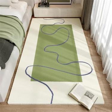 Imagem de HJZSZX Tapete verde Quarto Cama Tapete Janela de sacada Tapete Sala de estar Tapete Sofá Mesa de centro Tapete, FYR fiapos, livre 2,120X160CM (3.9X5.25FT