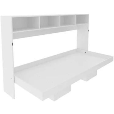 Imagem de Cama Retrátil 94,5x195,5x121,5cm Horizontal Solteiro Branca Nichos CM8