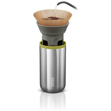 Imagem de Cafeteira Elétrica Programável Cuppamoka Mini Portátil de Filtro 310 mL com 10 Filtros de Papel, Aço Inox, WACACO, Prateado