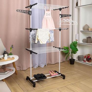 Imagem de Varal De Chão Roupa Calcinha Grade 3 Andares Dobrável Portátil - oem, 