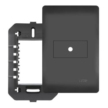 Imagem de PLACA 4X2" COM SUPORTE - SAÍDA DE FIO 10MM - HABITAT BLACK- FAME