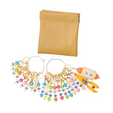 Imagem de UGPLM Marcador de ponto de tricô, marcador de crochê, artesanato faça você mesmo, leve, com ferramenta de costura de balcão para crochê, suprimentos para, Ouro