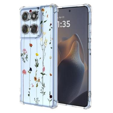 Imagem de KOARWVC Capa de telefone para Moto Edge 60 Fusion, XT2503-4 Moto Edge 60 transparente com design TPU absorção de choque fina padrão floral capa protetora para Motorola Edge 60 Fusion Spring Floral