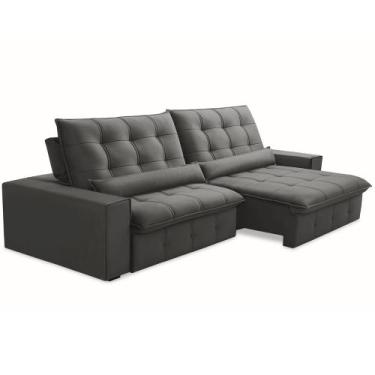 Imagem de Sofá Retrátil Reclinável Para Sala 4 Lugares 290cm Curie F04 Veludo Ci