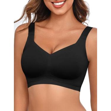 Imagem de Sutiã feminino Cictriker plus size preto sem fio Push Up XXL